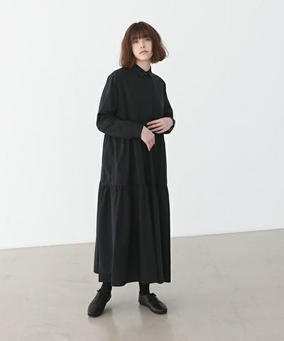 Mochi.モチ.tiered dress [ma22-op-03/black・2]