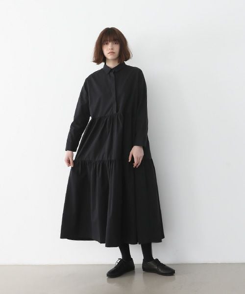 Mochi.モチ.tiered dress [ma22-op-03/black・2]