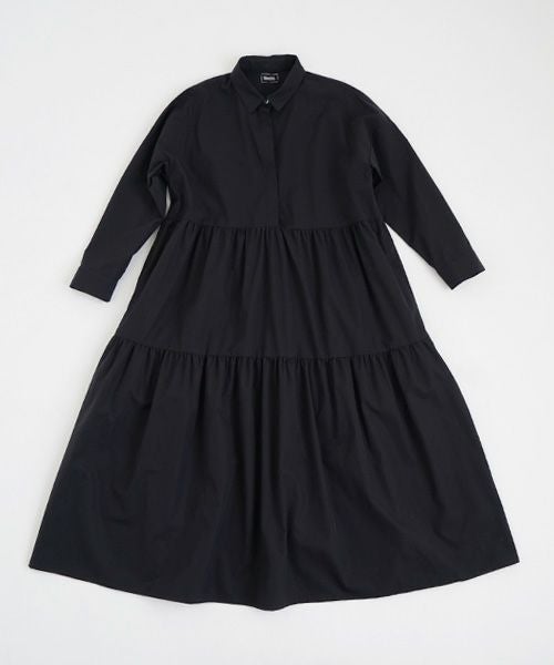 Mochi.モチ.tiered dress [ma22-op-03/black・2]