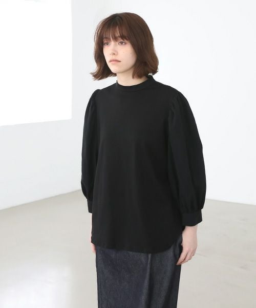 Mochi モチ volume sleeve tops [ma22-to-01/black]