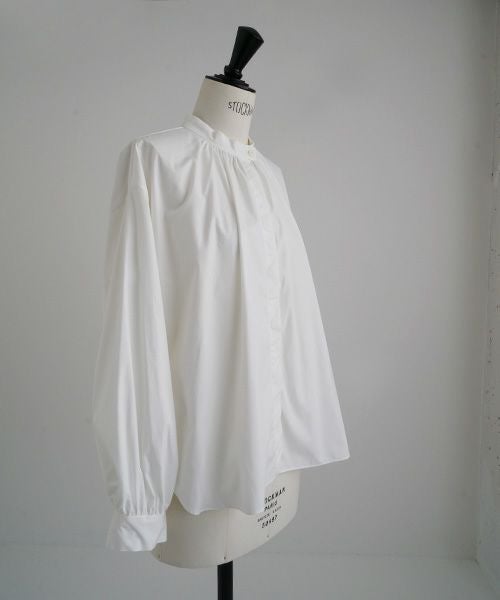 Mochi.モチ.cotton silk gather blouse [ma22-b-01/white]