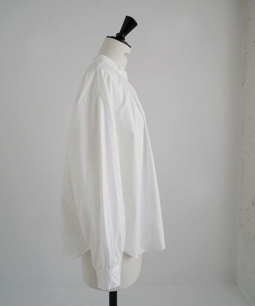 Mochi.モチ.cotton silk gather blouse [ma22-b-01/white]