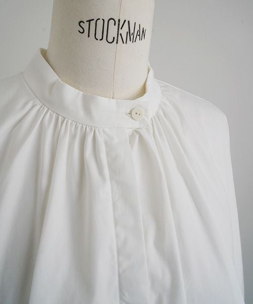 Mochi.モチ.cotton silk gather blouse [ma22-b-01/white]