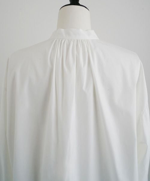 Mochi.モチ.cotton silk gather blouse [ma22-b-01/white]