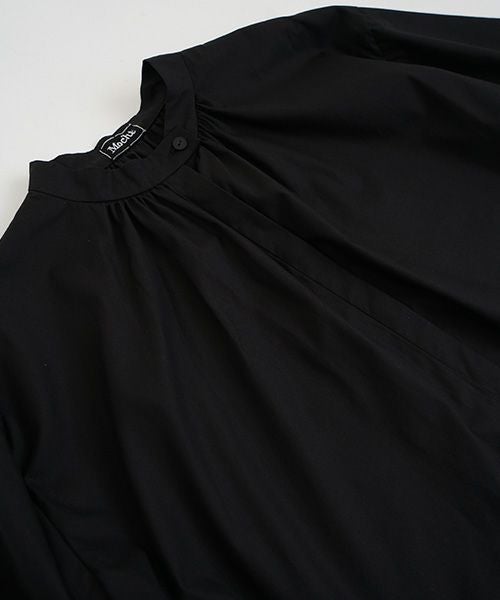 Mochi.モチ.cotton silk gather blouse [ma22-b-01/black/・1]