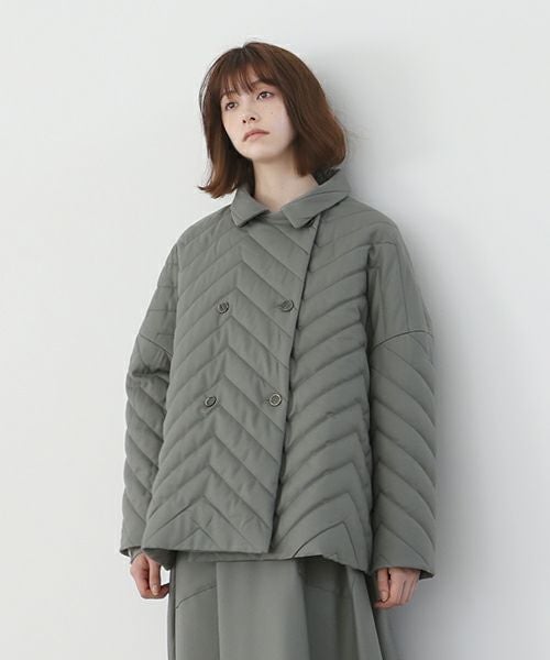 Mochi モチ quilted jacket [ma22-jk-02/green grey]