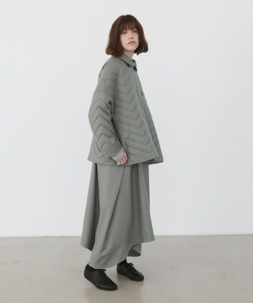 Mochi.モチ.quilted jacket [ma22-jk-02/green grey]