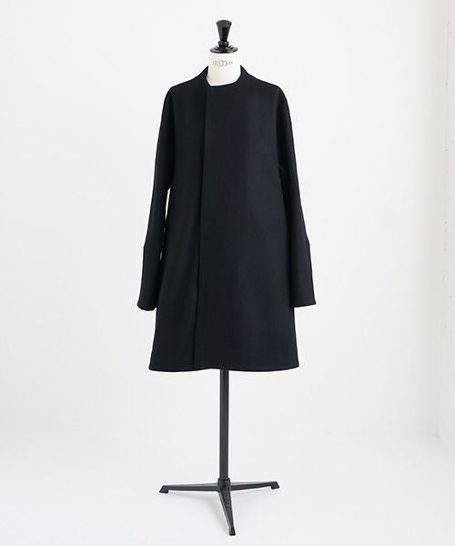 Mochi.モチ.no collar middle coat [ma22-co-01/black]