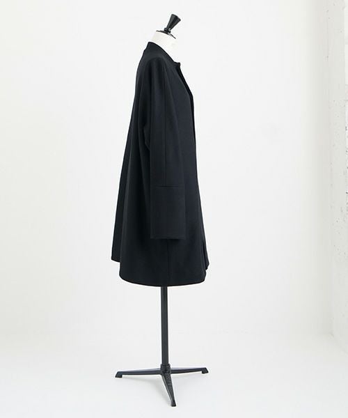Mochi.モチ.no collar middle coat [ma22-co-01/black]