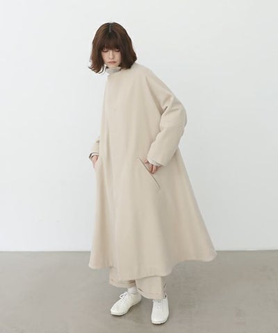 Mochi.モチ.no collar coat  [ma22-co-04-/off beige]