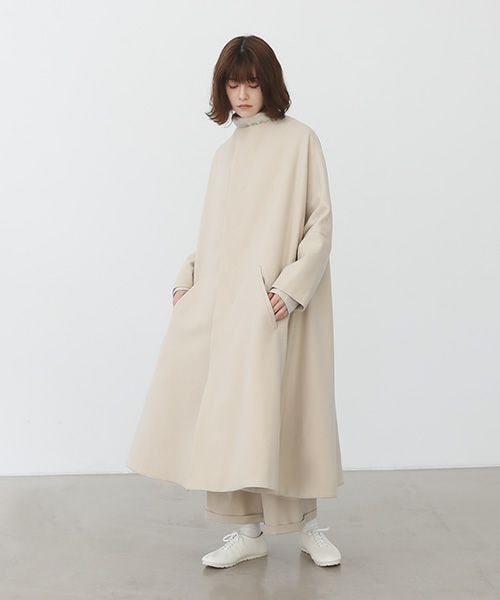 Mochi.モチ.no collar coat  [ma22-co-04-/off beige]