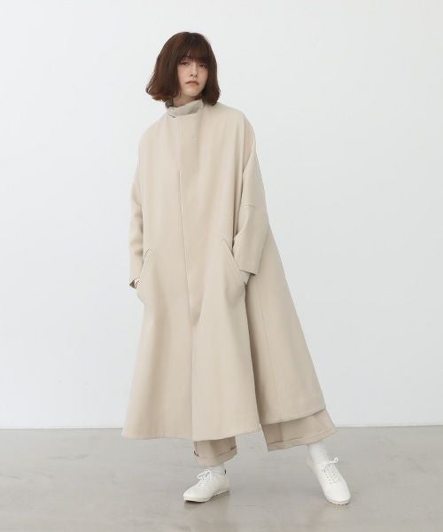 Mochi.モチ.no collar coat  [ma22-co-04-/off beige]
