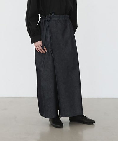 Mochi.モチ.wrap denim pants [ma22-pt-01/dark indigo]