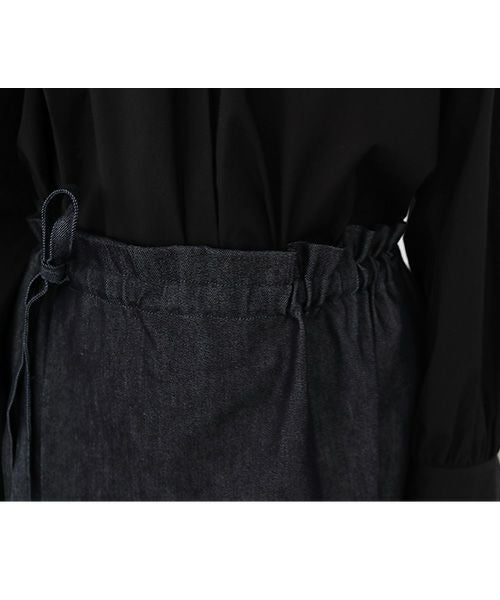 Mochi.モチ.wrap denim pants [ma22-pt-01/dark indigo]