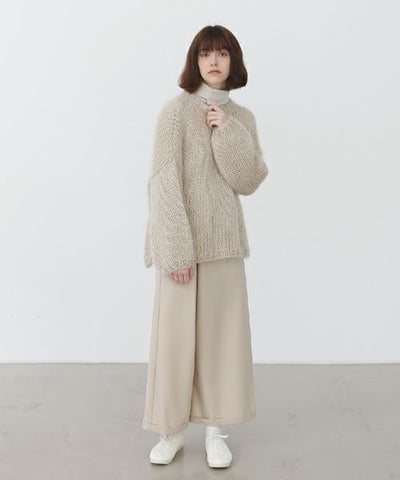 Mochi.モチ.asymmetry wide pants [ma22-pt-02/off beige]