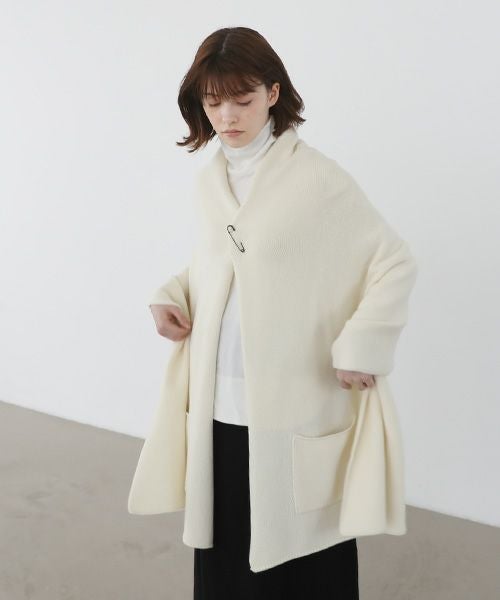 Mochi.モチ.pocket knit stole [m-a22-s-01/off white]
