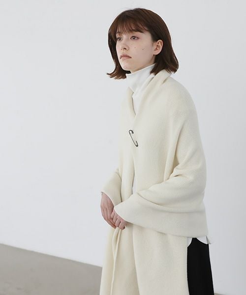 Mochi.モチ.pocket knit stole [m-a22-s-01/off white]