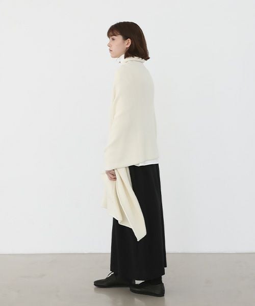 Mochi.モチ.pocket knit stole [m-a22-s-01/off white]