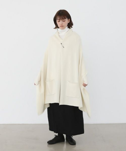 Mochi.モチ.pocket knit stole [m-a22-s-01/off white]