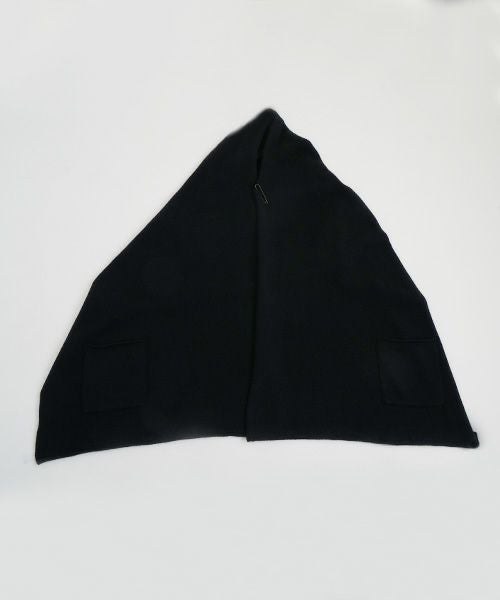 Mochi.モチ.pocket knit stole [m-a22-s-01/black]