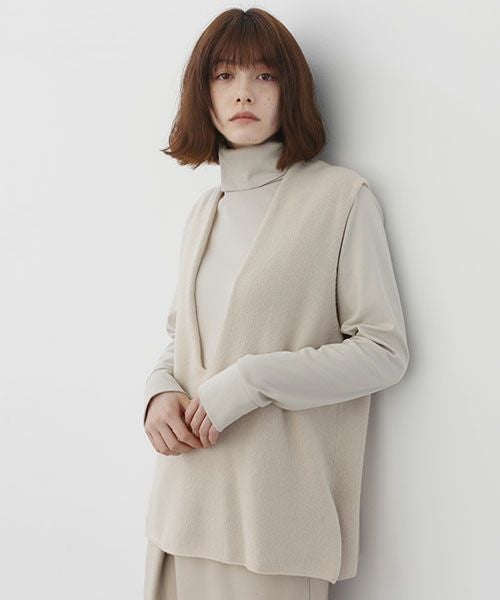 Mochi.モチ.cashmere v-neck vest [ma22-kn-01/off white]