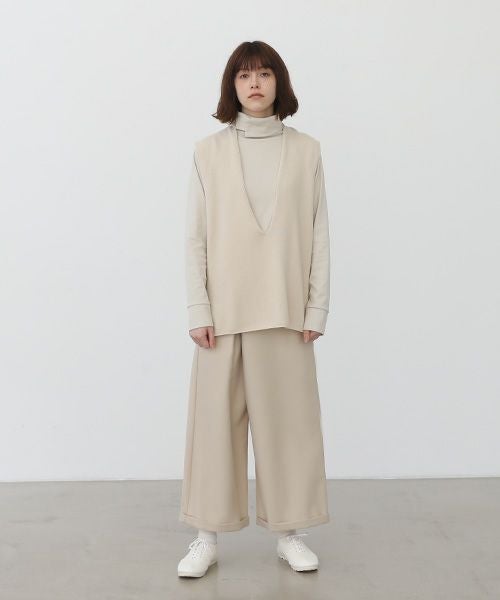 Mochi.モチ.cashmere v-neck vest [ma22-kn-01/off white]