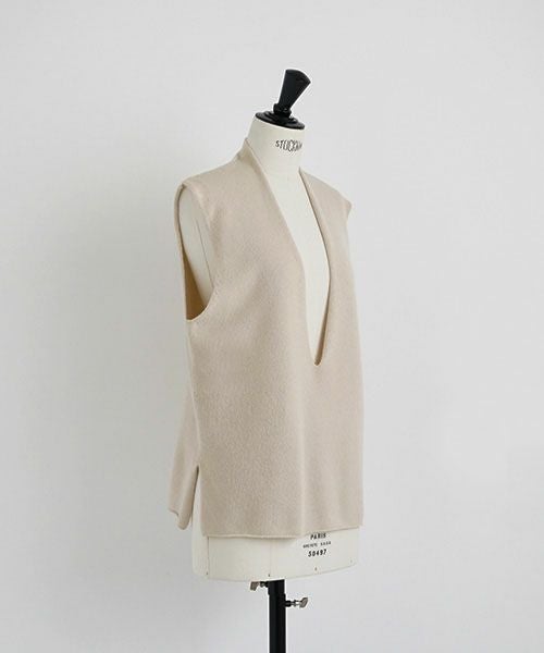 Mochi.モチ.cashmere v-neck vest [ma22-kn-01/off white]