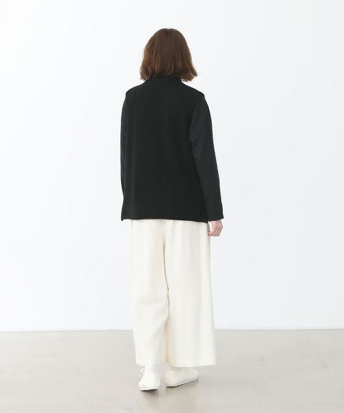 Mochi.モチ.cashmere v-neck vest [ma22-kn-01/black・sa]