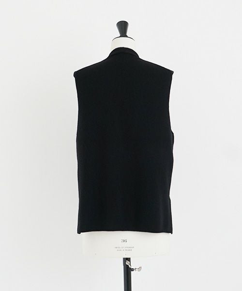 Mochi.モチ.cashmere v-neck vest [ma22-kn-01/black・sa]