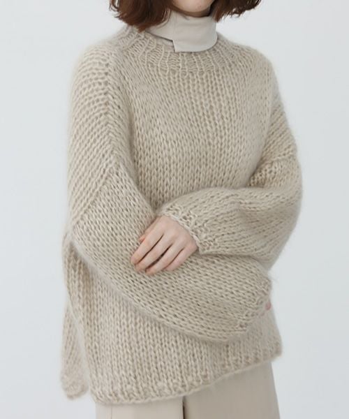 Mochi.モチ.hand knitted sweater [ma22-kn-04/beige]