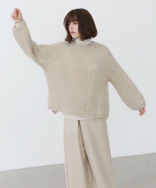 Mochi.モチ.hand knitted sweater [ma22-kn-04/beige]