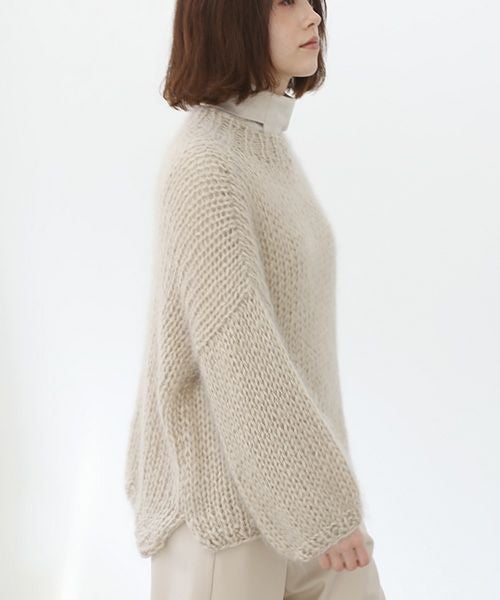Mochi.モチ.hand knitted sweater [ma22-kn-04/beige]