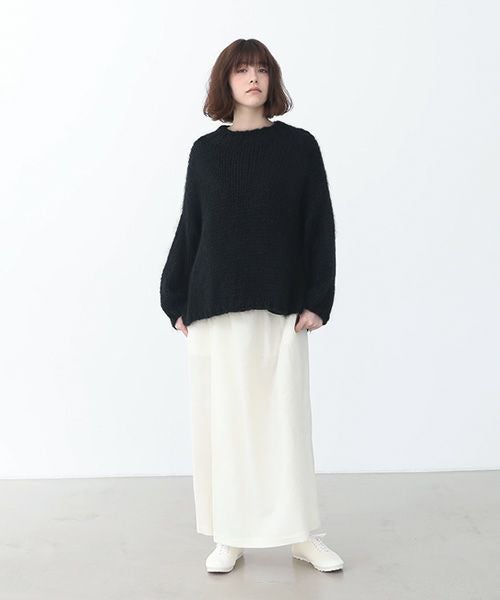 Mochi.モチ.hand knitted sweater [ma22-kn-04/black]