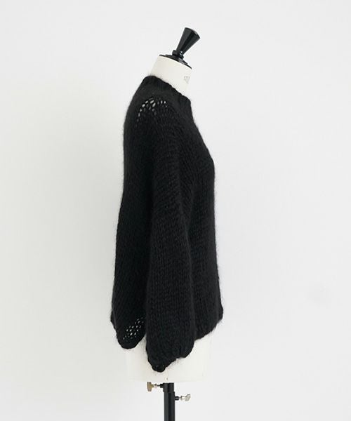Mochi.モチ.hand knitted sweater [ma22-kn-04/black]