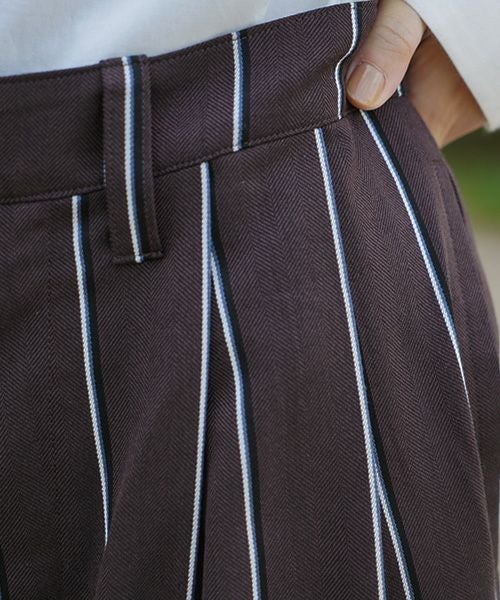 ohta.オオタ.stripe wide pants [pt-34S]