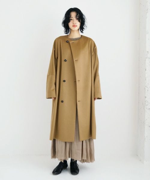 suzuki takayuki.スズキタカユキ.no-collar coat [A231-15/camel]