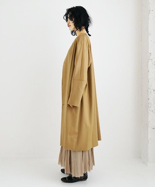 suzuki takayuki スズキタカユキ no-collar coat [A231-15/camel]