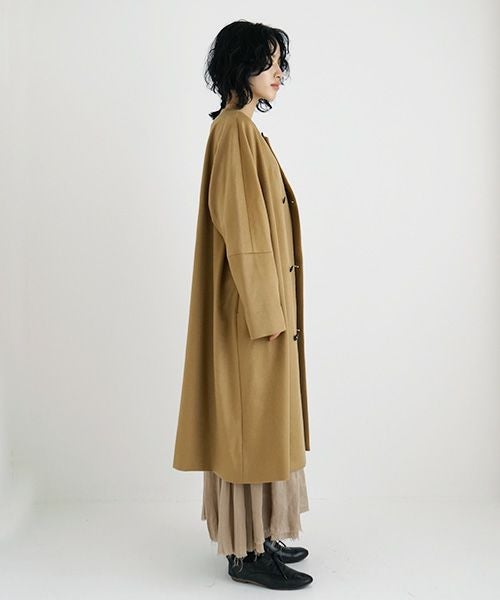 suzuki takayuki スズキタカユキ no-collar coat [A231-15/camel]