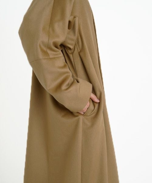 suzuki takayuki スズキタカユキ no-collar coat [A231-15/camel]