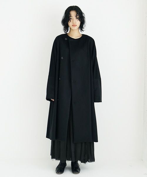 suzuki takayuki スズキタカユキ no-collar coat [A231-15/black]