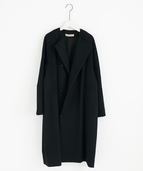 suzuki takayuki スズキタカユキ no-collar coat [A231-15/black]