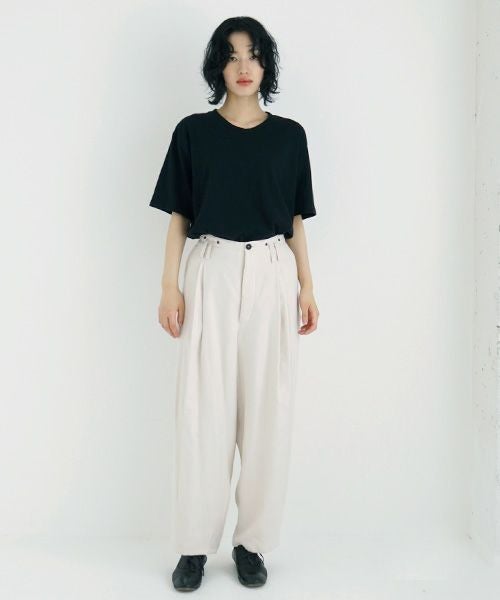 suzuki takayuki スズキタカユキ wide legged pants Ⅰ [A232-13-1/nude]