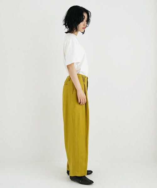 suzuki takayuki.スズキタカユキ.wide legged pants Ⅰ [A232-13-1/mustard]
