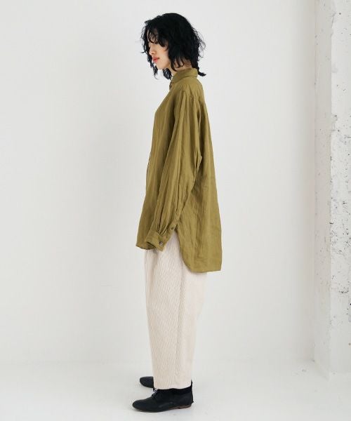 suzuki takayuki.スズキタカユキ.one-piece shawl-collar shirt Ⅰ. [T003-05-1/mustard]