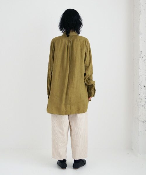 suzuki takayuki.スズキタカユキ.one-piece shawl-collar shirt Ⅰ. [T003-05-1/mustard]