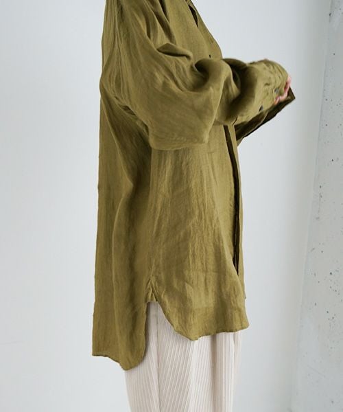 suzuki takayuki.スズキタカユキ.one-piece shawl-collar shirt Ⅰ. [T003-05-1/mustard]