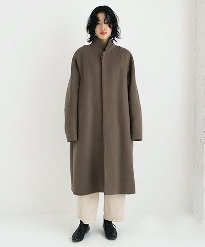 suzuki takayuki.スズキタカユキ.standing-collar coat.[A233-04/tauni olive]