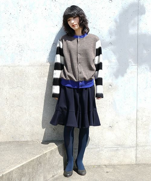 SWANLAKE スワンレイク .ボーダースリーブカーディガン [CT-1503/BEIGE]