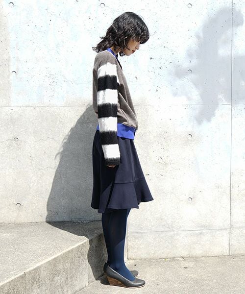 SWANLAKE スワンレイク .ボーダースリーブカーディガン [CT-1503/BEIGE]