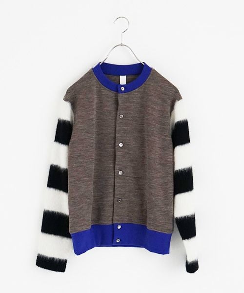 SWANLAKE スワンレイク .ボーダースリーブカーディガン [CT-1503/BEIGE]